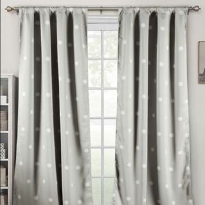 Lala and Bash blackout curtains, sand colored.